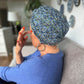Little Susan Turban Hat - Liberty of London Blue Poppy Print - Silk & Lawn