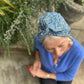 Little Susan Turban Hat - Liberty of London Blue Poppy Print - Silk & Lawn