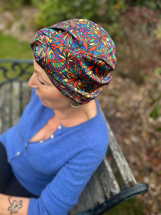 Little Susan Twisted Silk Turban & Head wrap - Liberty of London Jewel print in  Belgravia Silk Satin