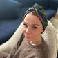 Little Susan Twisted Silk Turban & Head wrap - Liberty of London Green Betsy Shadow print in Belgravia Silk Satin - Silk & Lawn