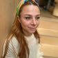 Twisted Turban hairband in Vintage Rainbow Ikat Graphic Liberty of London Varuna wool - Silk & Lawn