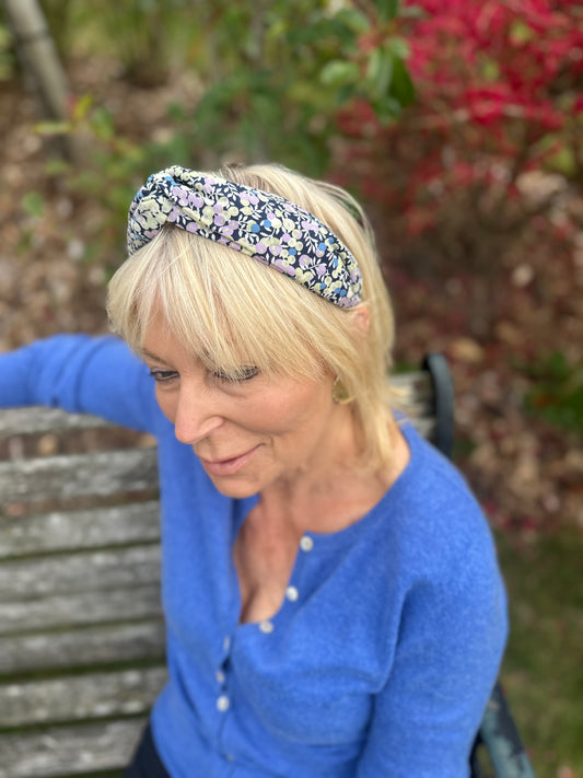 Twisted Alice Headband - Liberty of London Purple Wiltshire