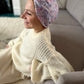 Little Susan Turban Hat in pink and purple Winter Rose Liberty print in Lantana (cotton & wool blend) - Silk & Lawn