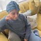 Ladies Turban Hat - Liberty of London Classic Blue Poppy floral print (LARGE) - Silk & Lawn