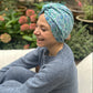 Little Susan Turban Hat in blue Winter Rose Liberty print in Lantana (cotton & wool blend) (MEDIUM) - Silk & Lawn