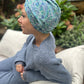 Little Susan Turban Hat in blue Winter Rose Liberty print in Lantana (cotton & wool blend) (MEDIUM) - Silk & Lawn