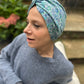 Little Susan Turban Hat in blue Winter Rose Liberty print in Lantana (cotton & wool blend) (MEDIUM) - Silk & Lawn