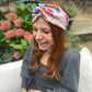 Silk Twisted Turban hairband and neck scarf in Liberty of London Pavilion Silk Satin - 100% silk (MEDIUM) - Silk & Lawn
