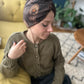 Little Susan Turban Hat in vintage brown Peacock Liberty print in Varuna Wool (MEDIUM) - Silk & Lawn