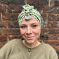 Ladies Turban Hat - Liberty of London Classic Green Mitsi floral print (LARGE) - Silk & Lawn