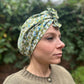 Ladies Turban Hat - Liberty of London Classic Green Mitsi floral print (LARGE) - Silk & Lawn