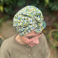 Ladies Turban Hat - Liberty of London Classic Green Mitsi floral print (LARGE) - Silk & Lawn