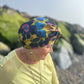 Ladies Turban Hat - Liberty of London Betsy Shadow in yellow mustard print - Silk & Lawn