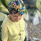 Ladies Turban Hat - Liberty of London Betsy Shadow in yellow mustard print - Silk & Lawn