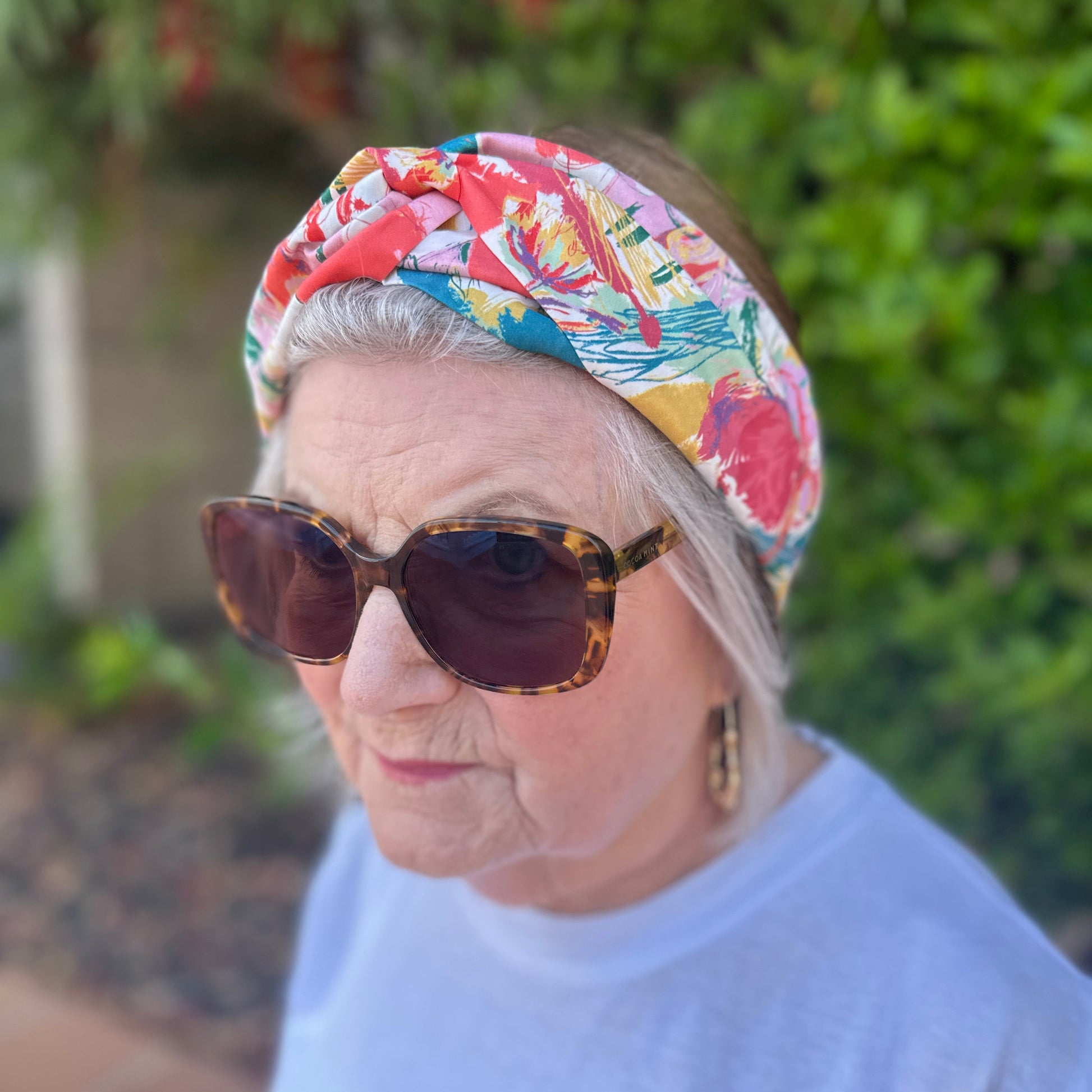 Ladies Twisted Turban Headband - Nine Elms Liberty in Love - Heart print - Silk & Lawn
