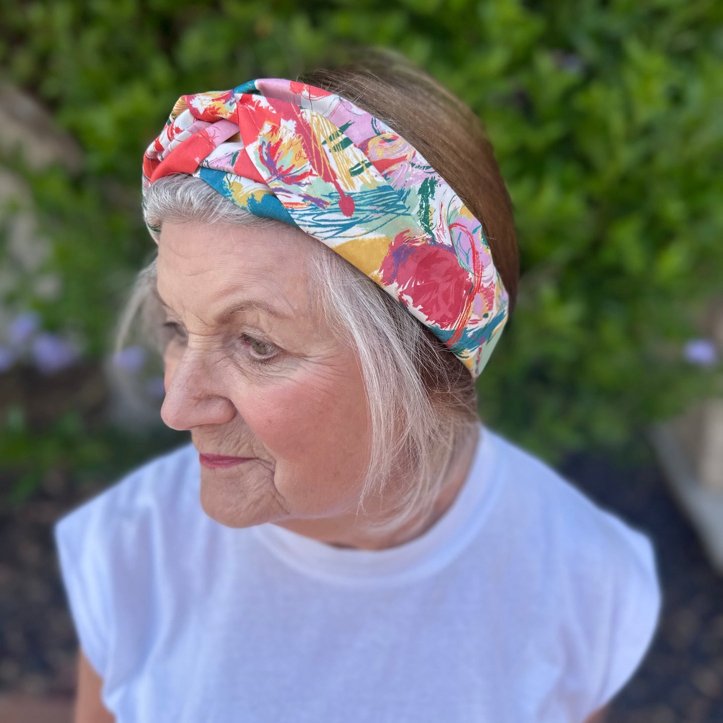 Ladies Twisted Turban Headband - Nine Elms Liberty in Love - Heart print - Silk & Lawn