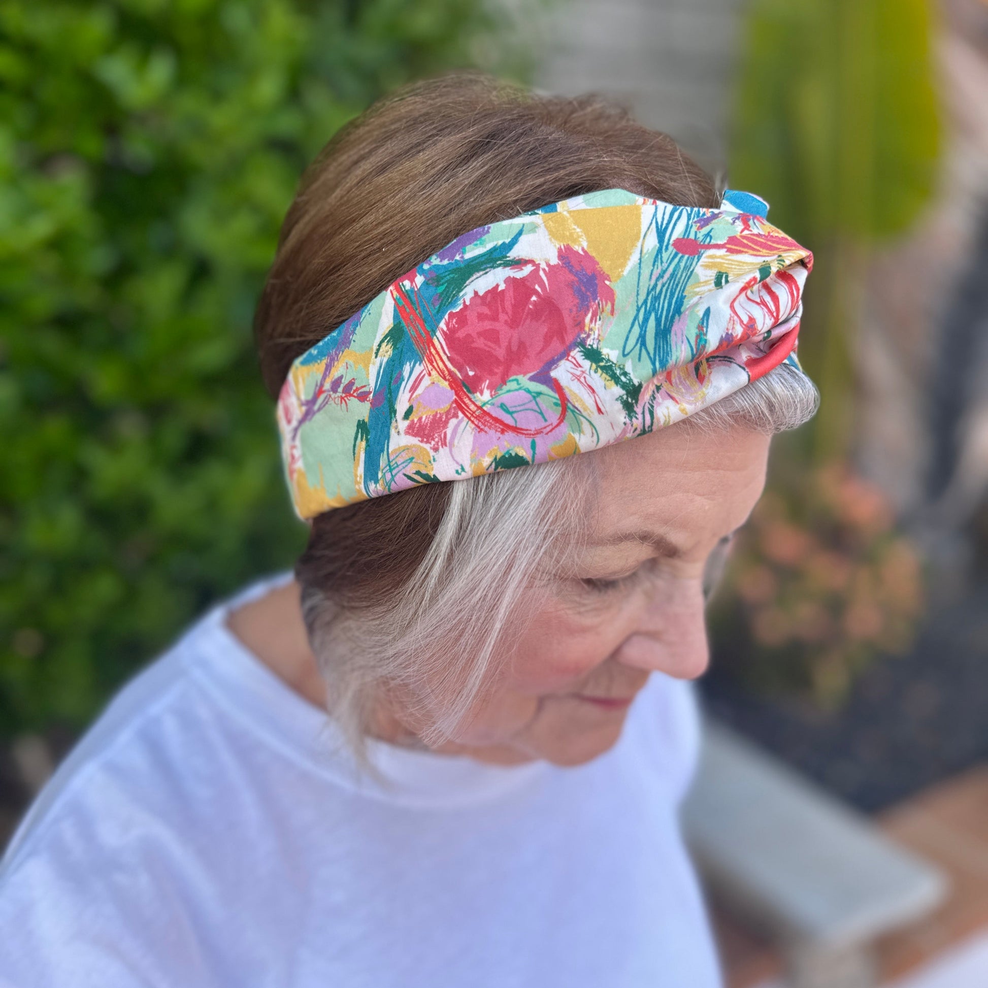 Ladies Twisted Turban Headband - Nine Elms Liberty in Love - Heart print - Silk & Lawn