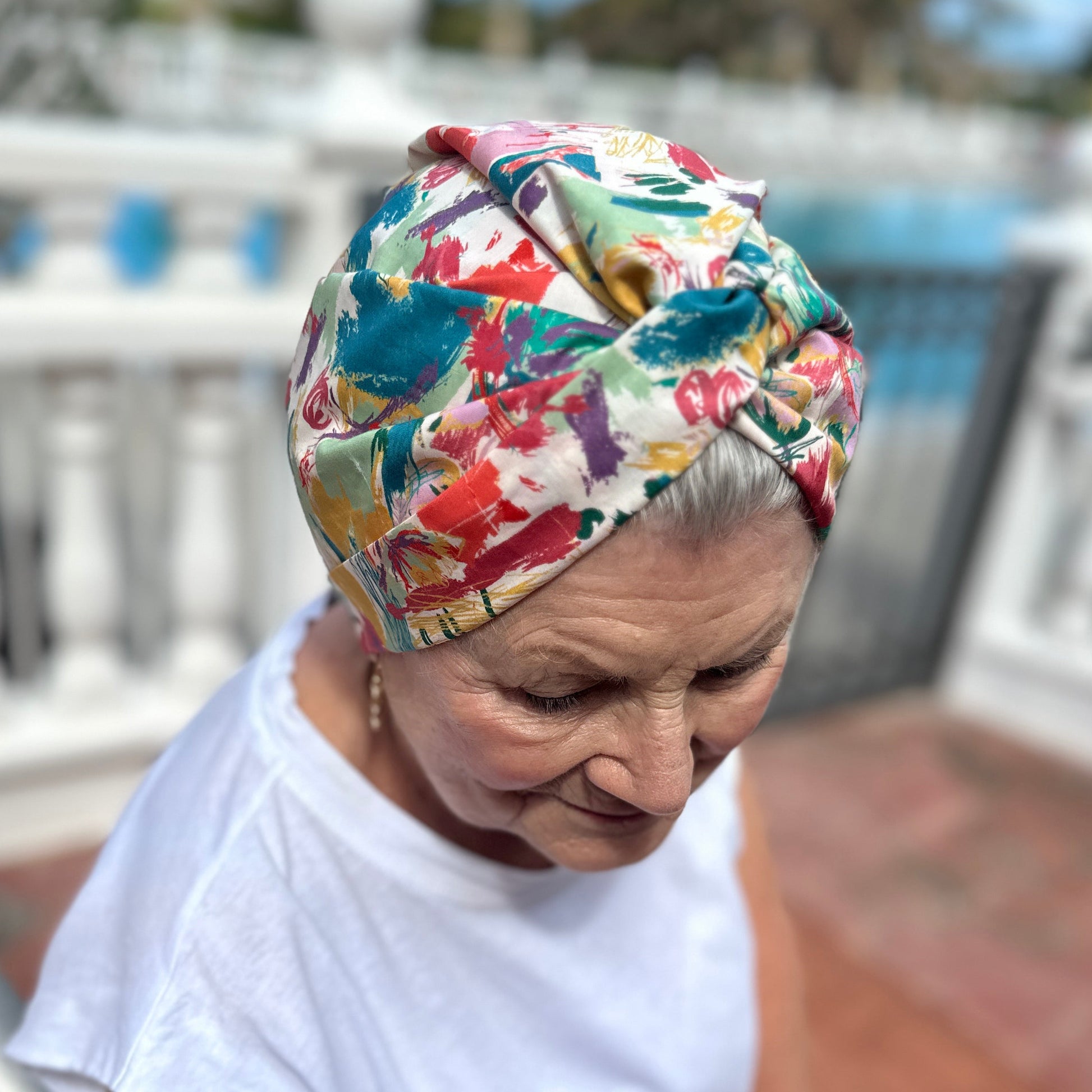 Little Susan Turban Hat - Nine Elms Liberty in Love - heart print - Silk & Lawn