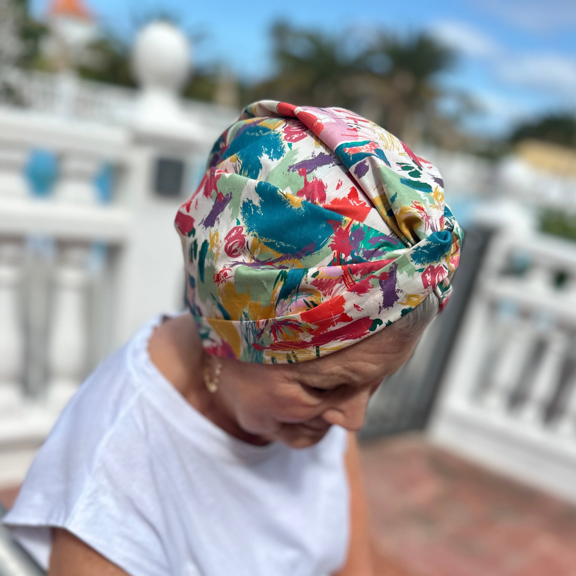 Little Susan Turban Hat - Nine Elms Liberty in Love - heart print - Silk & Lawn