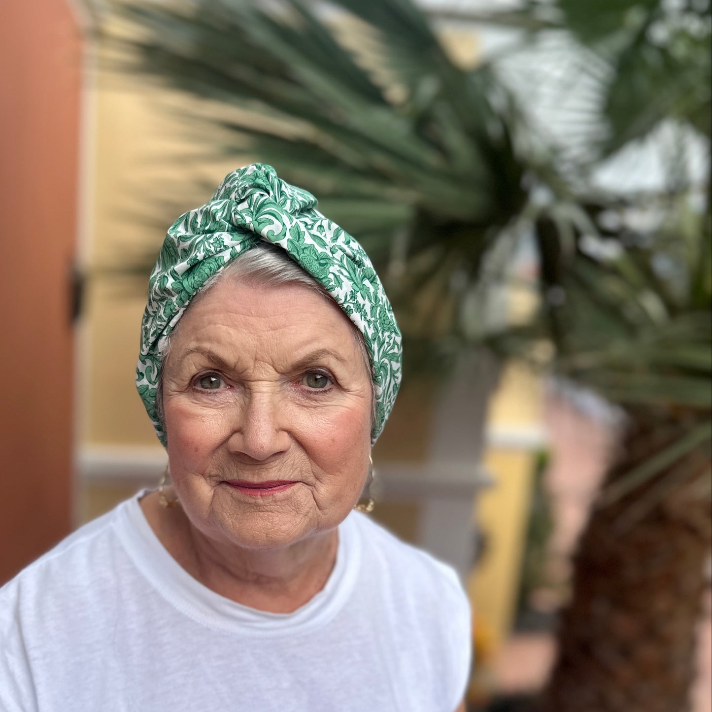 Little Susan Turban Hat -Liberty Green floral print - Silk & Lawn