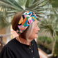Silk Twisted Turban hairband and neck scarf in Liberty of London Ordinance - Pucci style print-  100% Belgravia Silk Satin - Silk & Lawn