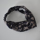 Classic Blue Floral Twisted Turban hairband and neck scarf in Liberty Lantana (wool + cotton blend) (MEDIUM) - Silk & Lawn