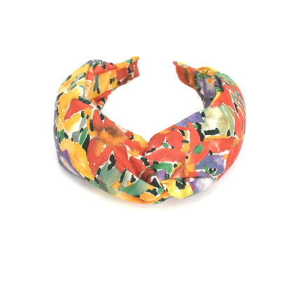 Twisted  Alice band in Yellow Ellis Garden Liberty of London Tana Lawn cotton - Silk & Lawn