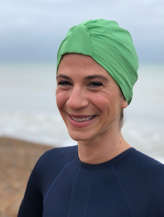 Salty Sea Knot - Swimming Cap Topper - Swim Turban - VARIOUS BLOCK COLOURS