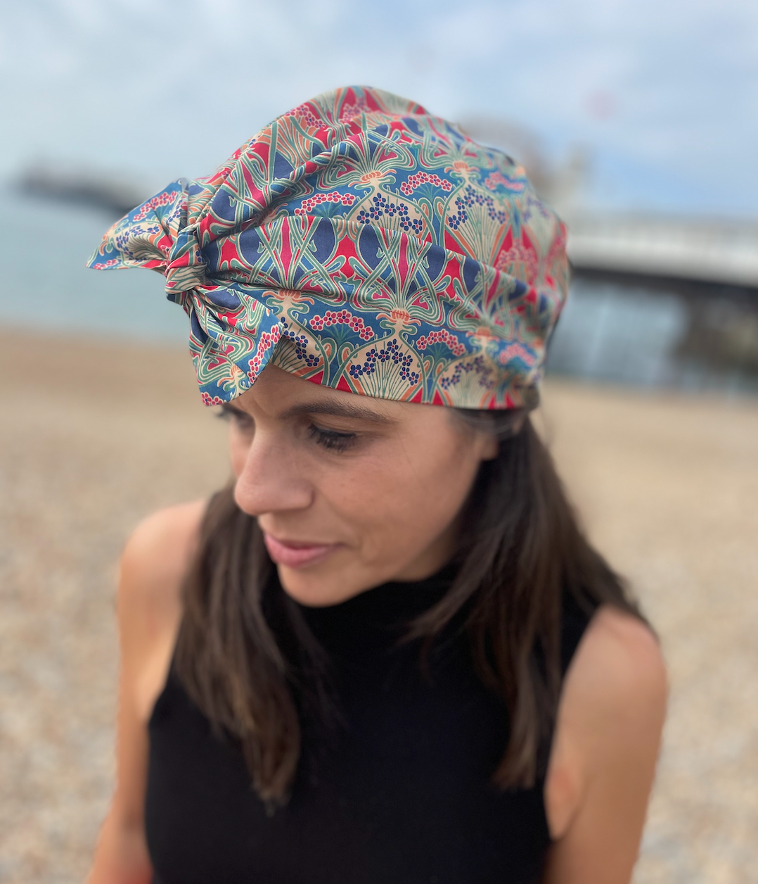Ladies Turban Hat - Liberty of London Ianthe in Red