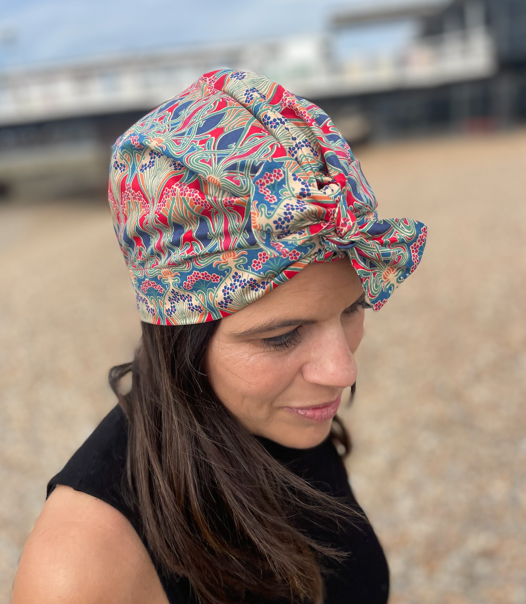 Ladies Turban Hat - Liberty of London Ianthe in Red