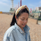 Together Co Twisted Alice Headband - Liberty of London Yellow D'anjo floral print - Silk & Lawn