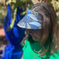 Sun Visor in Liberty Blue Memphis Trail - Bright Botanical print - Silk & Lawn