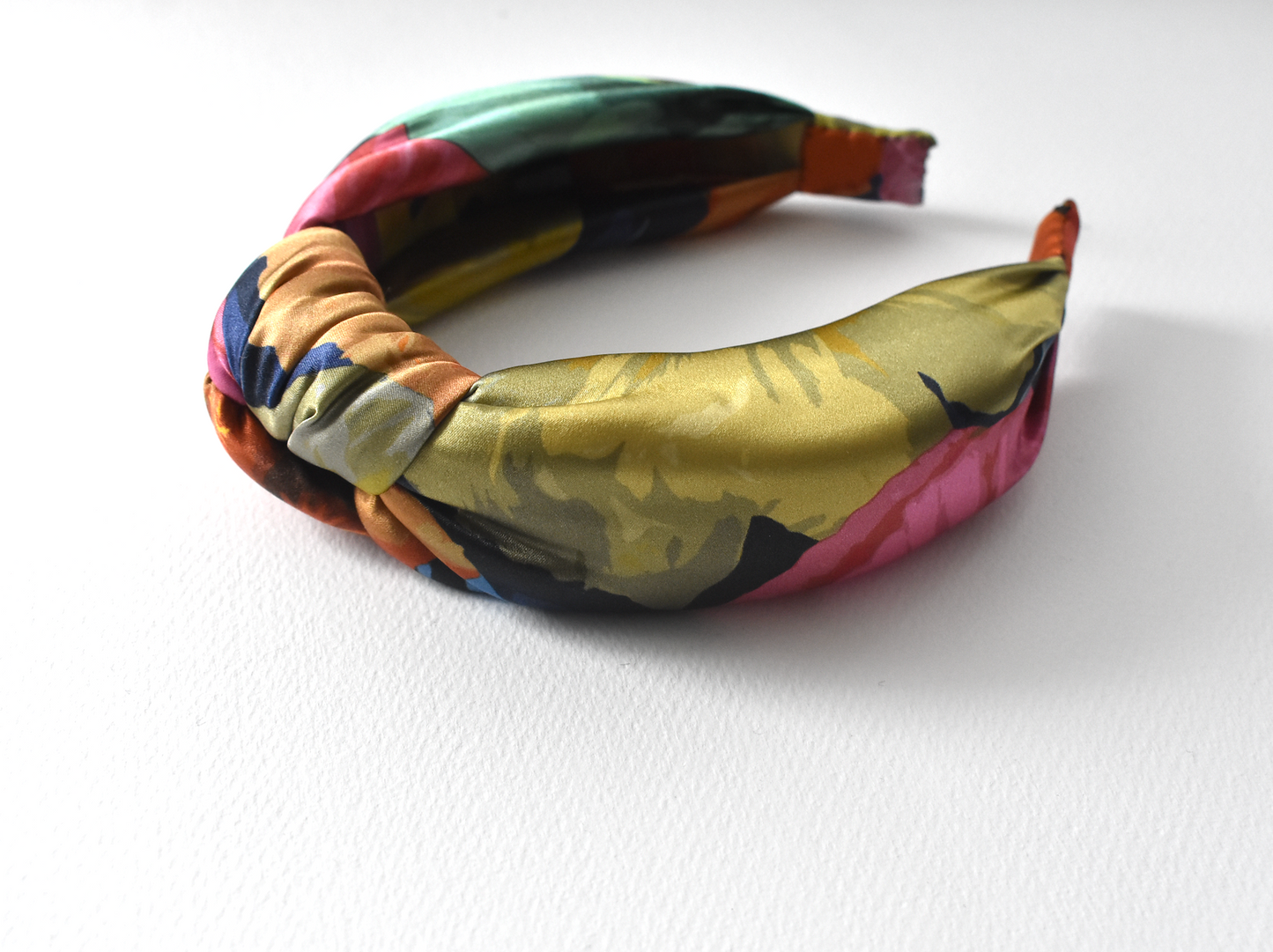 Luxury Silk Knot Alice band - Liberty of London Poppy Fantastic - Big Floral Graphic 100% Silk-Satin