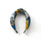 Luxury Silk Crepe Knot Alice band - Liberty of London Curation in Gold and Blue silk crepe - Silk & Lawn