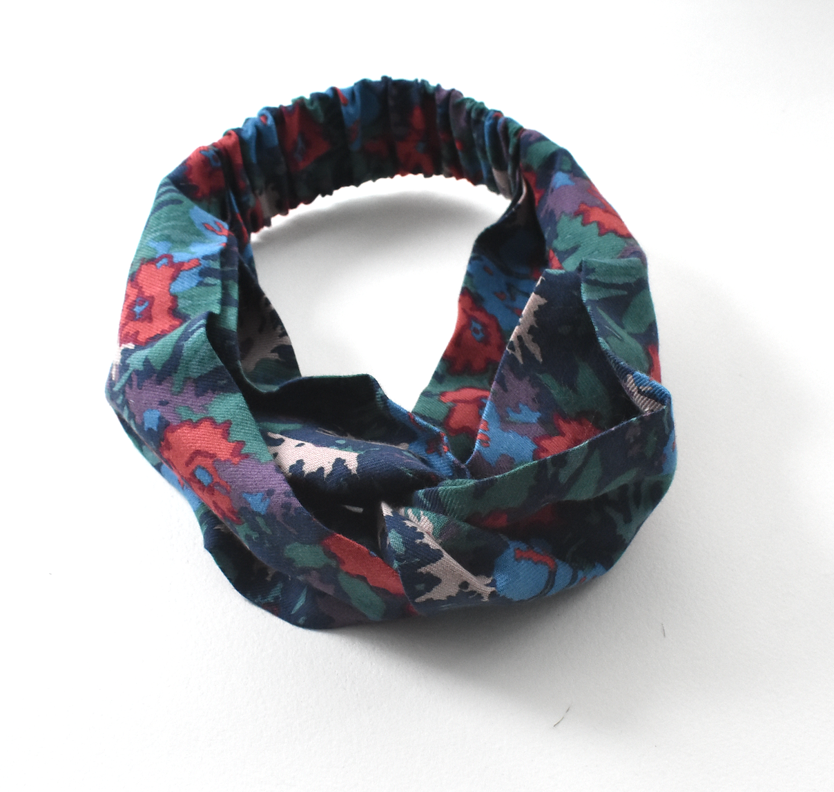 Twisted Turban hairband in Vintage Bright Floral Liberty of London Lantana