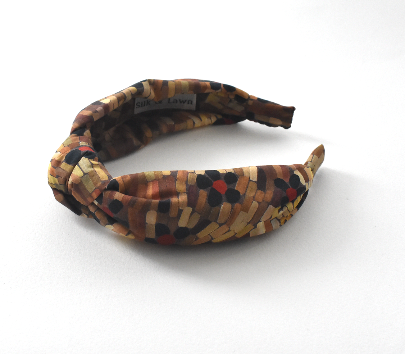 Classic Knot head band - Liberty of London Daisy Roar - Autumnal Floral Graphic print