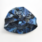 Ladies Turban Hat - Liberty of London Blue Memphis Trail Abstract Floral print (MEDIUM) - Silk & Lawn