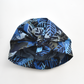 Ladies Turban Hat - Liberty of London Blue Memphis Trail Abstract Floral print (MEDIUM) - Silk & Lawn