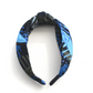 Classic Knot head band - Liberty of London Blue Memphis Trail Abstract Floral print - Silk & Lawn