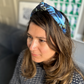 Classic Knot head band - Liberty of London Blue Memphis Trail Abstract Floral print - Silk & Lawn
