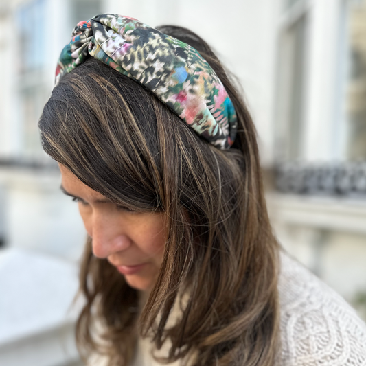 Twisted Alice Headband - Liberty of London Canopy Shadow - Abstract Floral print