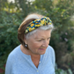 Luxury Silk Knot Alice band - Liberty of London Stone Garden - Yellow Rose 100% Silk Satin - Silk & Lawn