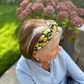 Luxury Silk Knot Alice band - Liberty of London Stone Garden - Yellow Rose 100% Silk Satin - Silk & Lawn