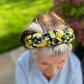 Luxury Silk Knot Alice band - Liberty of London Stone Garden - Yellow Rose 100% Silk Satin - Silk & Lawn