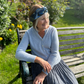Twisted Turban Headband - Liberty of London Blue Memphis Trail Abstract Floral print - Silk & Lawn