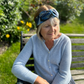 Twisted Turban Headband - Liberty of London Blue Memphis Trail Abstract Floral print - Silk & Lawn