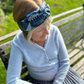 Twisted Turban Headband - Liberty of London Blue Memphis Trail Abstract Floral print - Silk & Lawn