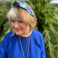 Luxury Silk Twisted Alice band - Liberty of London Artist Blue Osterley Floral 100% Silk - Silk & Lawn