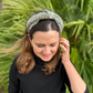 Classic Knot head band - Liberty of London Green Sweet Cherries - Ditsy print - Silk & Lawn