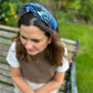 Twisted Alice Headband - Liberty of London Blue Memphis Trail Abstract Floral print - Silk & Lawn